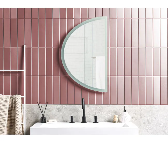 Espejo de pared LED de vidrio plateado 49 x 80 cm BEZONS