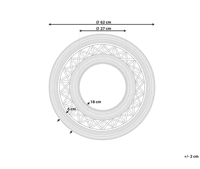 Espejo de pared de madera de bambú marrón preciso ø 62 cm CACOMA