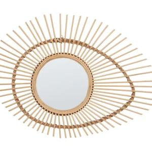 Espejo de pared de madera de bambú natural/beige 63 x 45 cm BARIO
