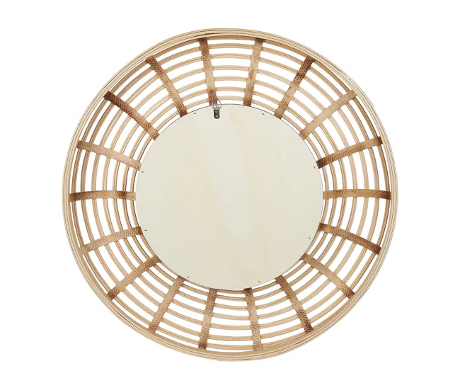 Espejo de pared de madera de bambú natural/beige ⌀ 60 cm HANUA
