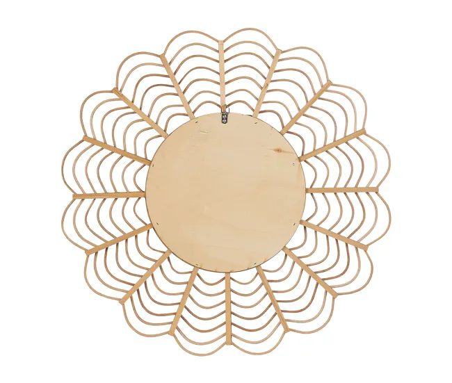 Espejo de pared de madera de bambú natural/beige 60 cm TUMBIT