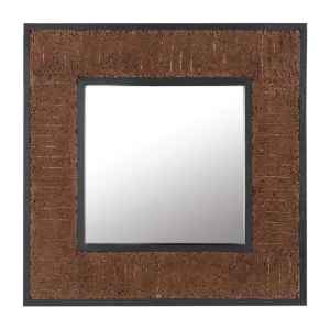 Espejo de pared madera oscura 60x60 cm BOISE