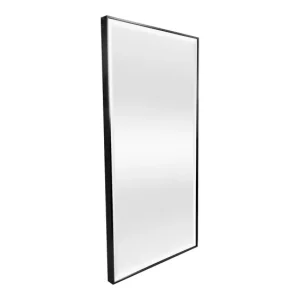 Espejo de pared Novoli rectangular con ganchos plástico 102 x 52 cm - negro