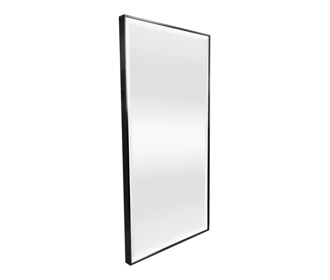 Espejo de pared Novoli rectangular con ganchos plástico 102 x 52 cm - negro