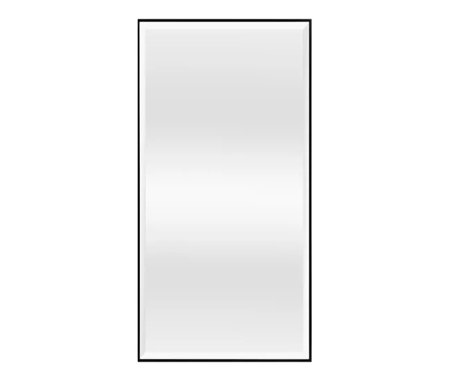 Espejo de pared Novoli rectangular con ganchos plástico 102 x 52 cm - negro