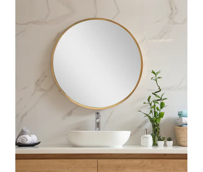 Espejo de pared para el baño Modugno aluminio redonda Ø 60 cm negro