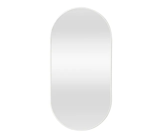 Espejo de pared Picciano ovalado con ganchos plástico 40x80 cm Champagne plateado