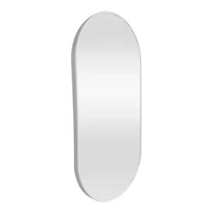 Espejo de pared Picciano ovalado con ganchos plástico 40x80 cm Champagne plateado