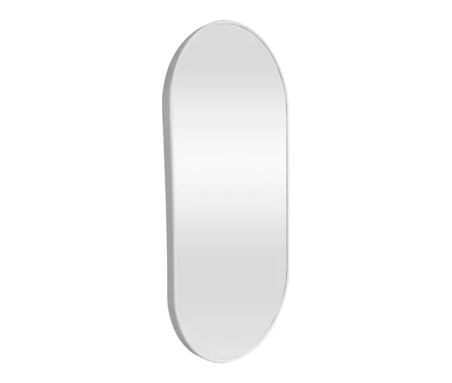 Espejo de pared Picciano ovalado con ganchos plástico 40x80 cm Champagne plateado