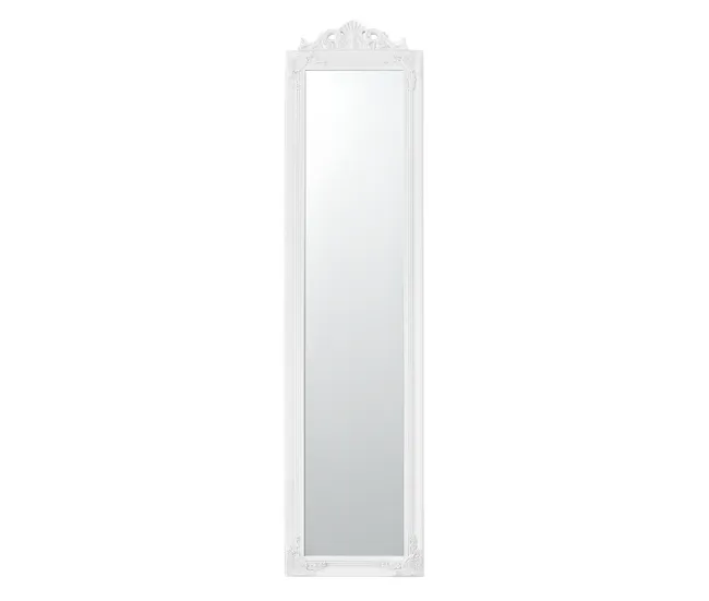 Espejo de pie Arezzo - 160x40 cm - Inclinable - Ajustable - Marco eucalipto - Blanco