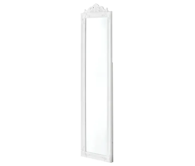 Espejo de pie Arezzo - 160x40 cm - Inclinable - Ajustable - Marco eucalipto - Blanco