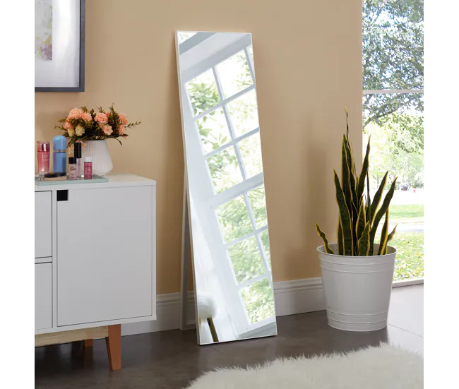 Espejo de Pie Barletta ajustable inclinable plástico 151 x 36 cm blanco