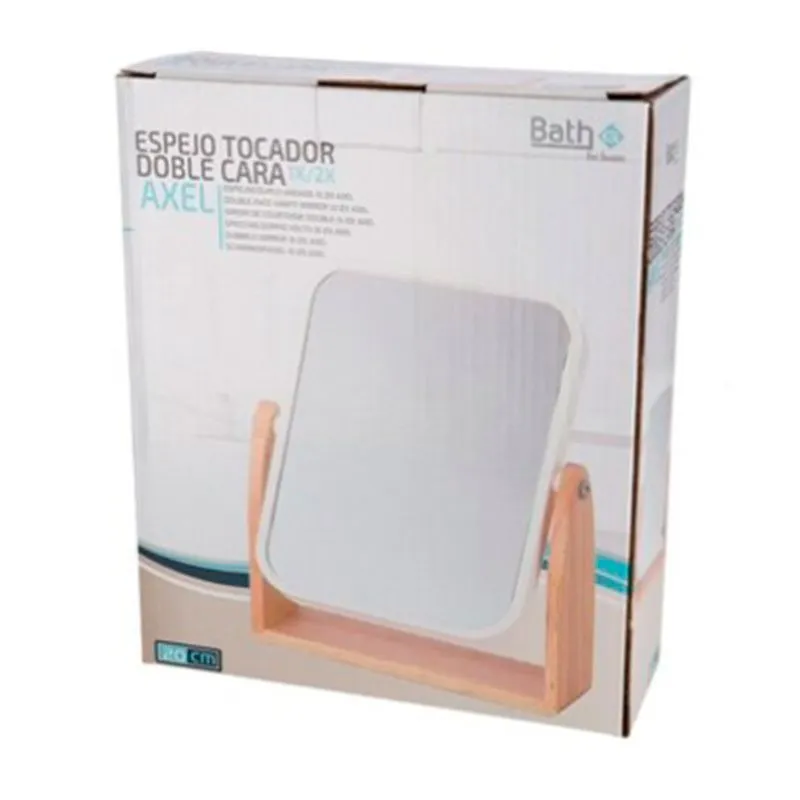 Espejo tocador Axel Bath&Go doble cara con aumento natural/blanco 19,5x16x5 cm