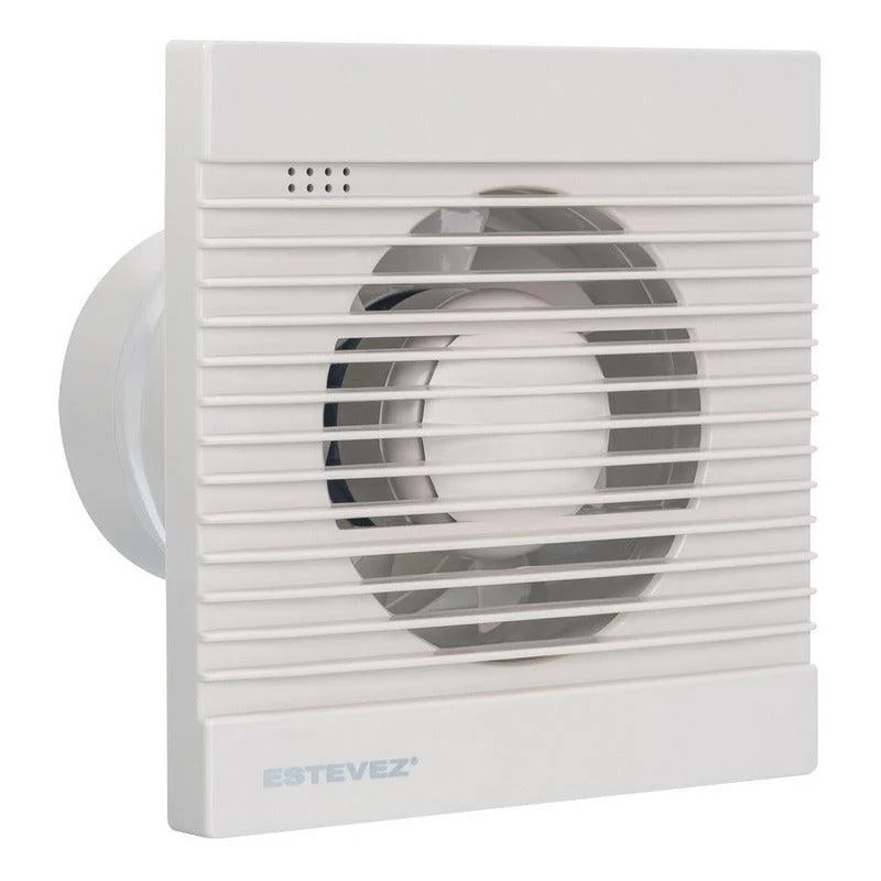 Estevez Extractor de Aire de 5" con Reja Atirretorno, Para Baño / Cocina, Pared / Ventana, Modelo 1205-BL(eco)