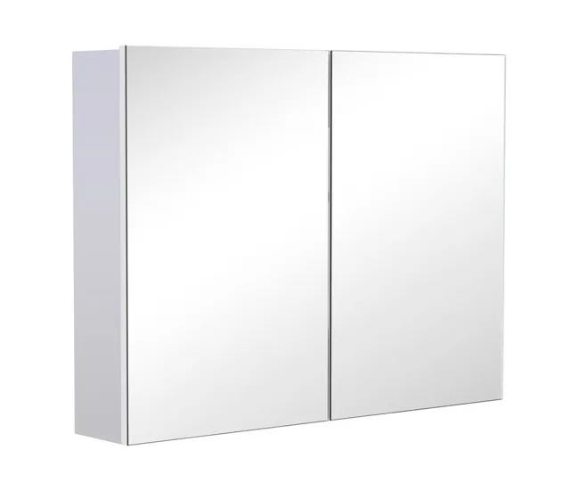 HOMCOM Armario de Baño con Espejo Armario de 2 Puertas con 3 Estantes Interiores Estilo Moderno para Dormitorio Salón 80x1...