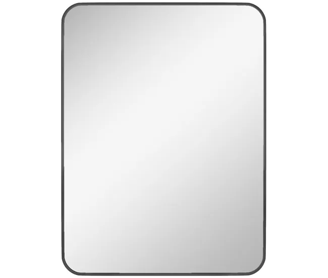HOMCOM Espejo de Baño 60x80 cm Espejo Rectangular Espejo de Pared con Marco de Acero Vertical u Horizontal para Recibidor...
