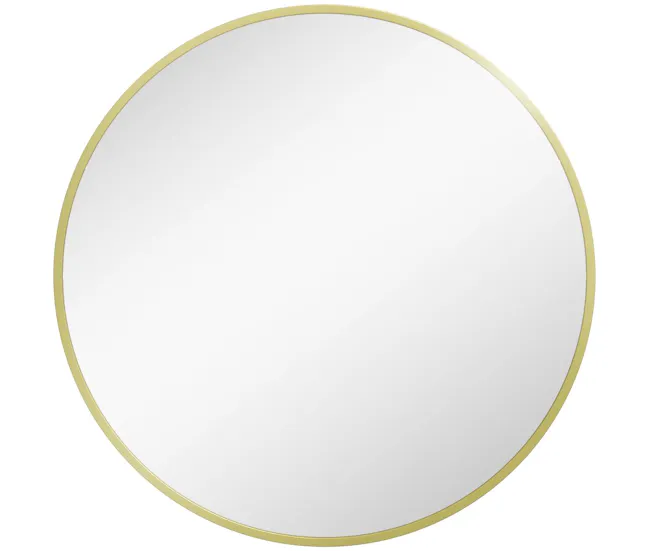 HOMCOM Espejo de Baño Ø60 cm Espejo de Pared Espejo Decorativo con Marco de Aluminio y Gancho Cómodo Instalación para Saló...