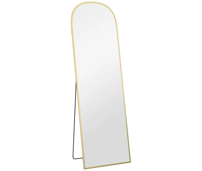 HOMCOM Espejo de Cuerpo Entero Espejo de Pie 50x170 cm Independiente o Pared con Marco de Aleación de Aluminio y Soporte p...