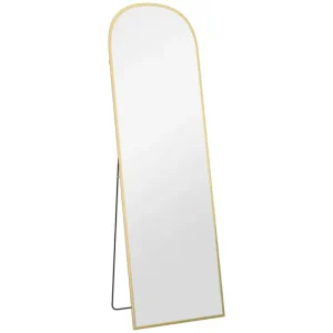 HOMCOM Espejo de Cuerpo Entero Espejo de Pie 50x170 cm Independiente o Pared con Marco de Aleación de Aluminio y Soporte p...