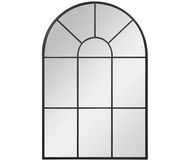 HOMCOM Espejo Decorativo de Pared 60x91 cm Espejo de Ventana de Metal para Salón Dormitorio Entrada Estilo Reciente Negro