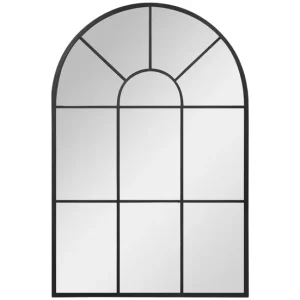 HOMCOM Espejo Decorativo de Pared 60x91 cm Espejo de Ventana de Metal para Salón Dormitorio Entrada Estilo Vanguardista Negro