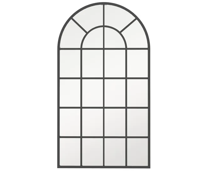 HOMCOM Espejo Decorativo de Pared 65x110 cm Espejo de Ventana de Acero para Salón Dormitorio Entrada Estilo Moderno Negro