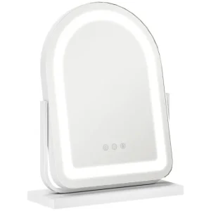 HOMCOM Espejo Maquillaje con Luz LED Espejo Tocador Giratorio con 3 Modos de Iluminación Ajustables Interruptor Táctil Rot...
