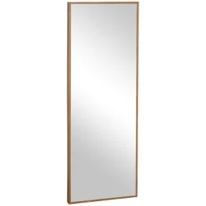 HOMCOM Espejo de Pared Cuerpo Entero 45x125 cm Espejo de Pie Espejo de Suelo Grande de Madera Estilo Innovador Decorativo...