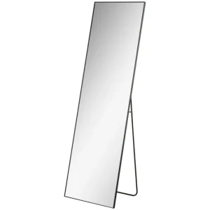 HOMCOM Espejo de Pie Cuerpo Entero de Aleación de Aluminio Espejo de Pared con 2 Formas de Uso Forma de Rectangular para P...