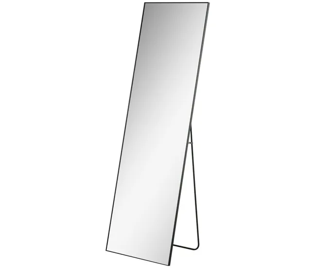 HOMCOM Espejo de Pie Cuerpo Entero de Aleación de Aluminio Espejo de Pared con 2 Formas de Uso Forma de Rectangular para P...