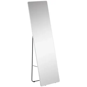 HOMCOM Espejo de Pie Espejo de Cuerpo Entero 45x37x158,5 cm Espejo de Pared con Marco de Aleación de Aluminio para Salón D...