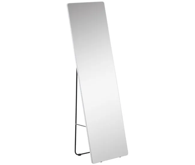 HOMCOM Espejo de Pie Espejo de Cuerpo Entero 45x37x158,5 cm Espejo de Pared con Marco de Aleación de Aluminio para Salón D...