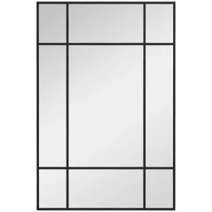 HOMCOM Espejo Rectangular de Pared Espejo de Ventana 90x60 cm con Marco de Metálico Espejo Decorativo para Salón Dormitori...