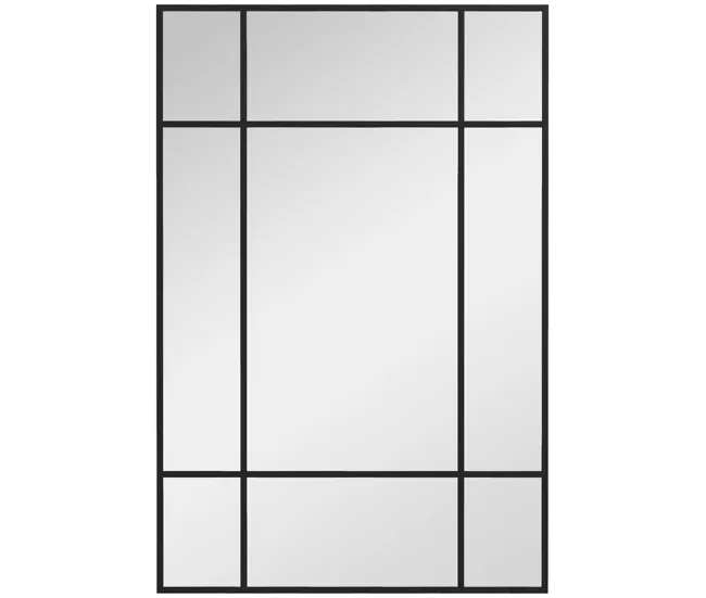HOMCOM Espejo Rectangular de Pared Espejo de Ventana 90x60 cm con Marco de Metálico Espejo Decorativo para Salón Dormitori...