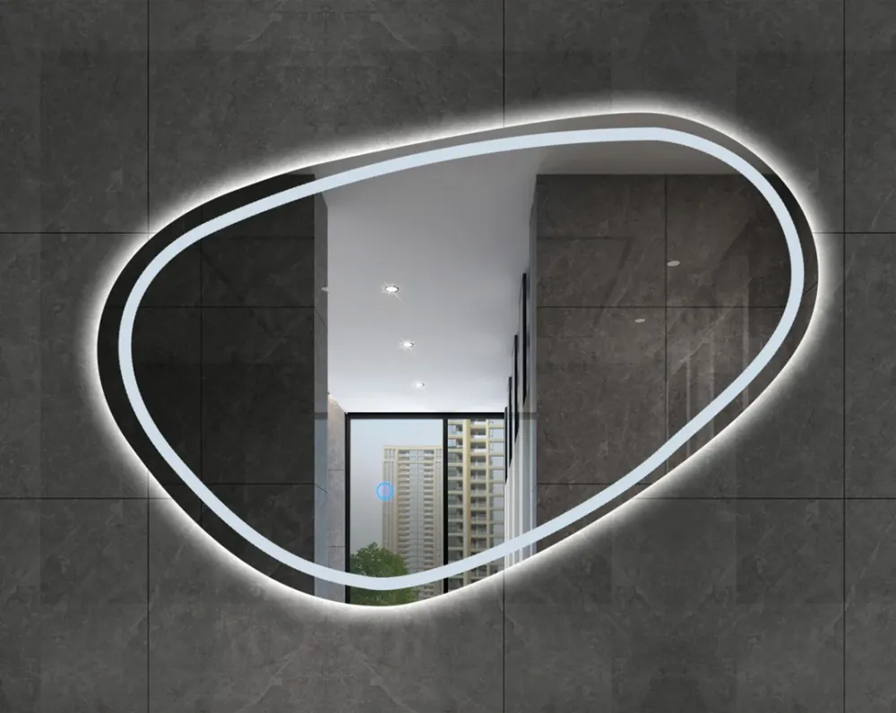 Jabonera de Pared ESPEJO LED PLATEADO C/LUZ BLANCA/AMARILLA 80*60CM