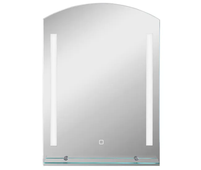 kleankin Espejo de Baño con Luces LED 70x50 cm Espejo para Baño con Interruptor Táctil Iluminación Regulable Función de Me...