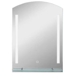 kleankin Espejo de Baño con Luces LED 70x50 cm Espejo para Baño con Interruptor Táctil Iluminación Regulable Función de Me...