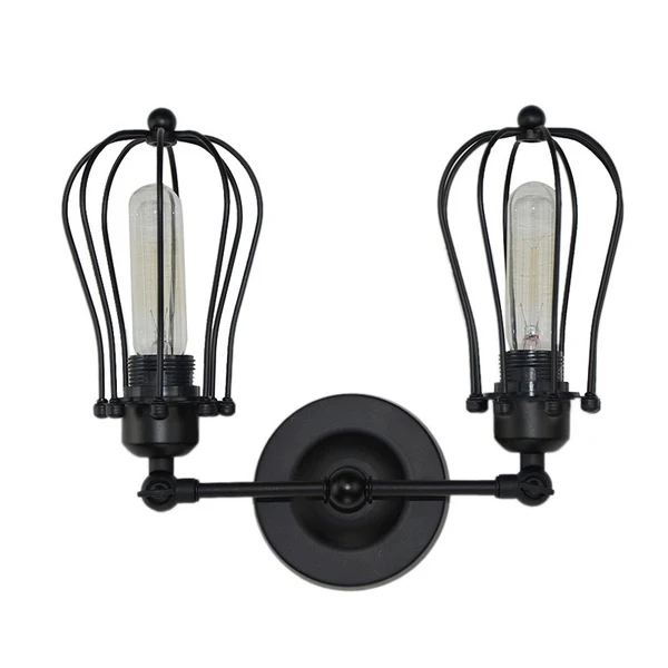 Lámpara de pared de estilo industrial con iluminación de tocador doble antiguo para dormitorio y baño