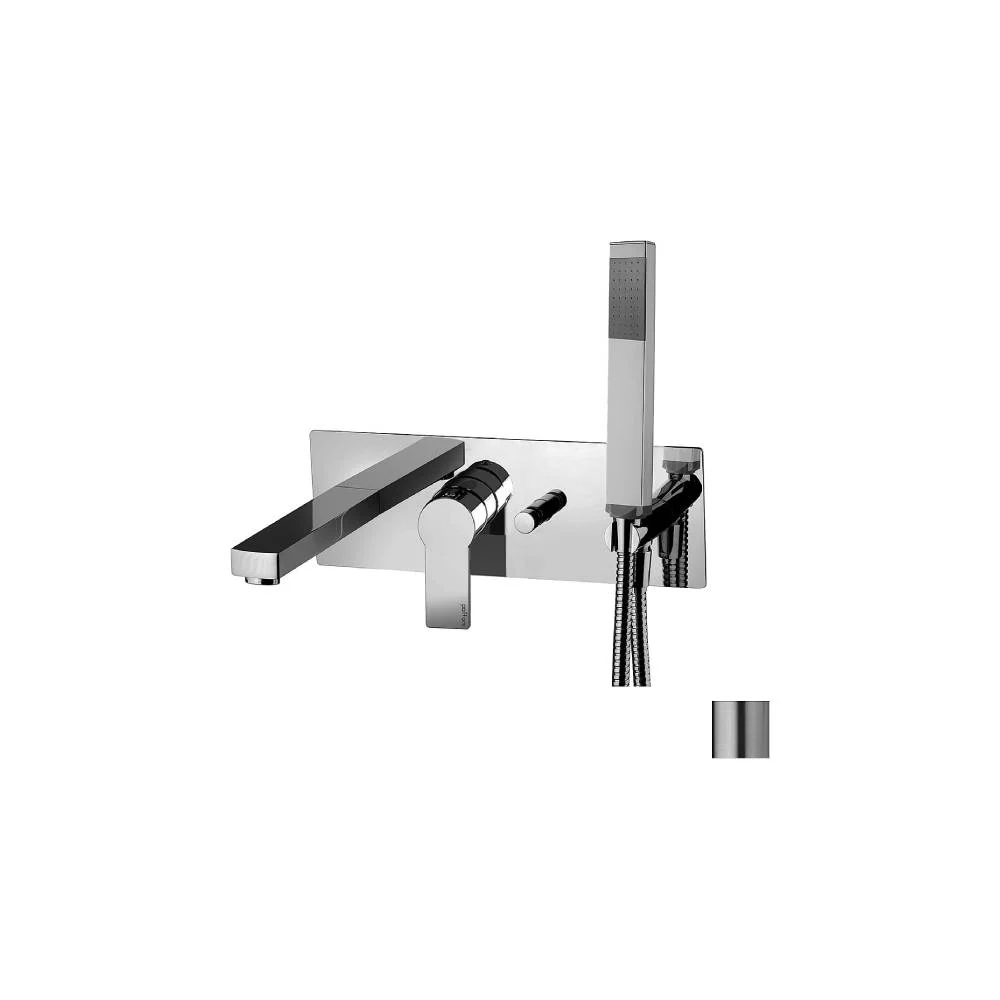Mezclador de bañera de pared con dúplex serie Tango modelo TA001ST aspecto acero Paffoni