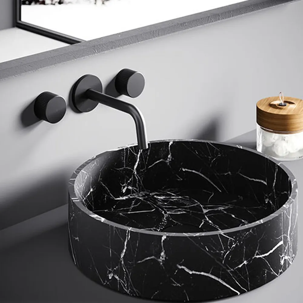 Mezclador de lavabo de pared con pico de 24,5 cm Paffoni Jo Negro Mate