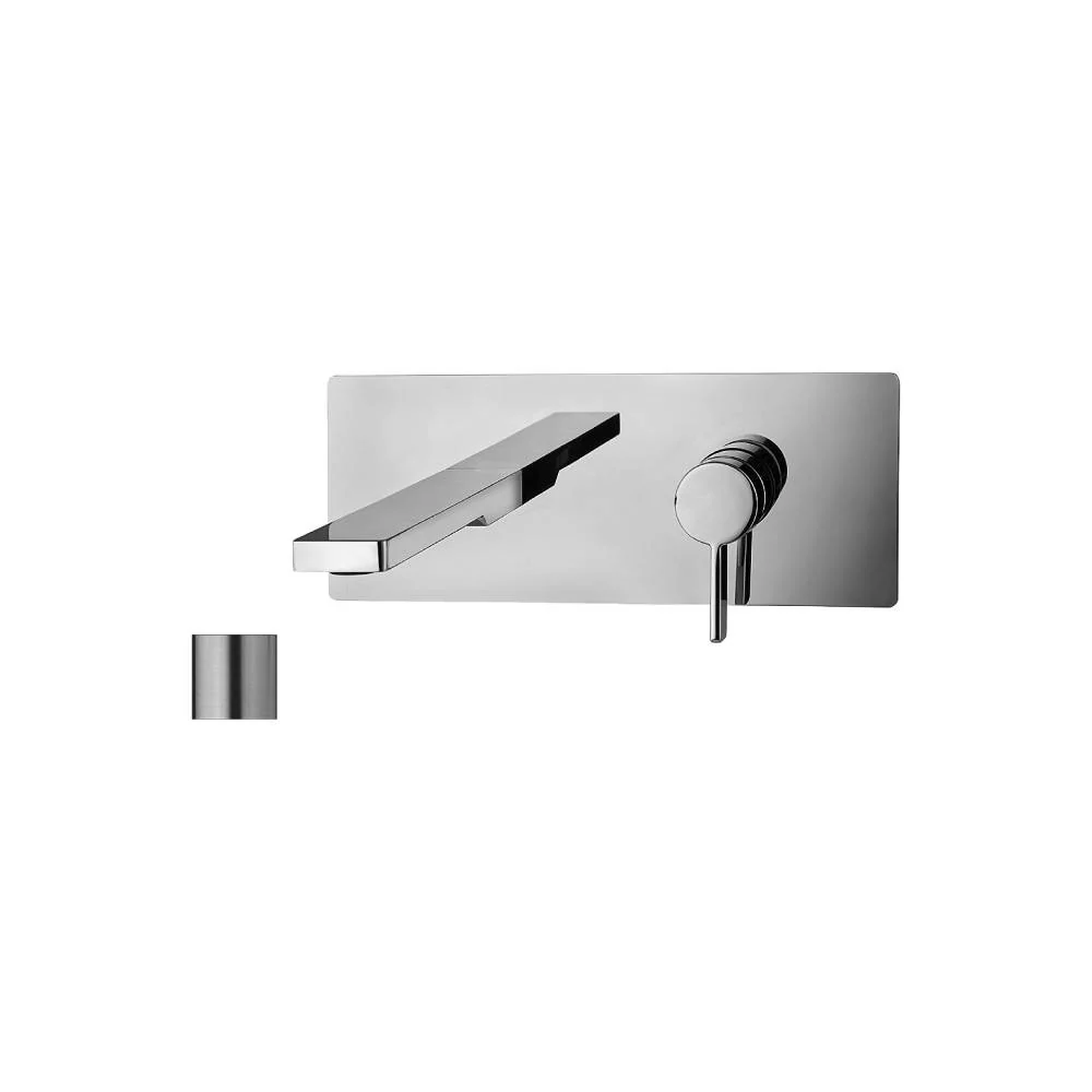 Mezclador lavabo de pared serie Rock modelo RO106ST aspecto acero Paffoni