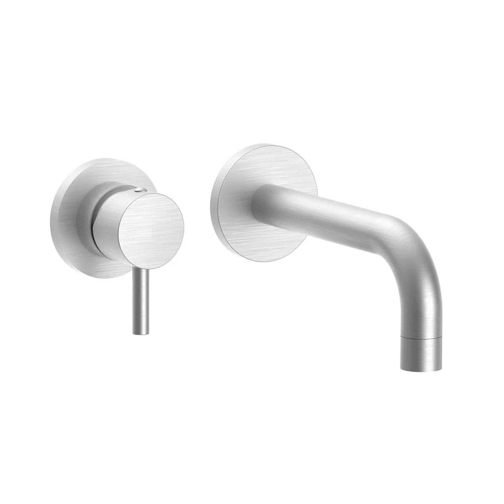 Mezclador de lavabo de pared serie Stick modelo SK006ST70 aspecto acero Paffoni