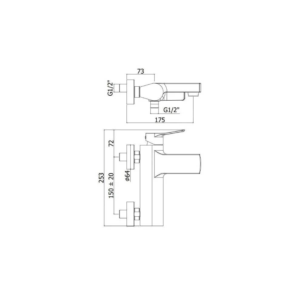 Miscelatore per vasca da bagno serie Abatible modello TI023ST steel looking Paffoni