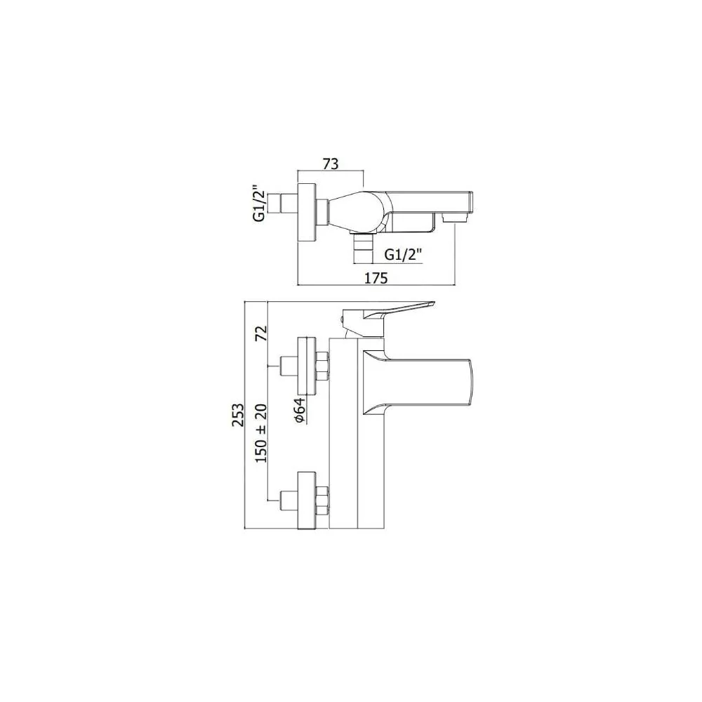 Miscelatore per vasca da bagno serie Abatible modello TI022ST steel looking Paffoni