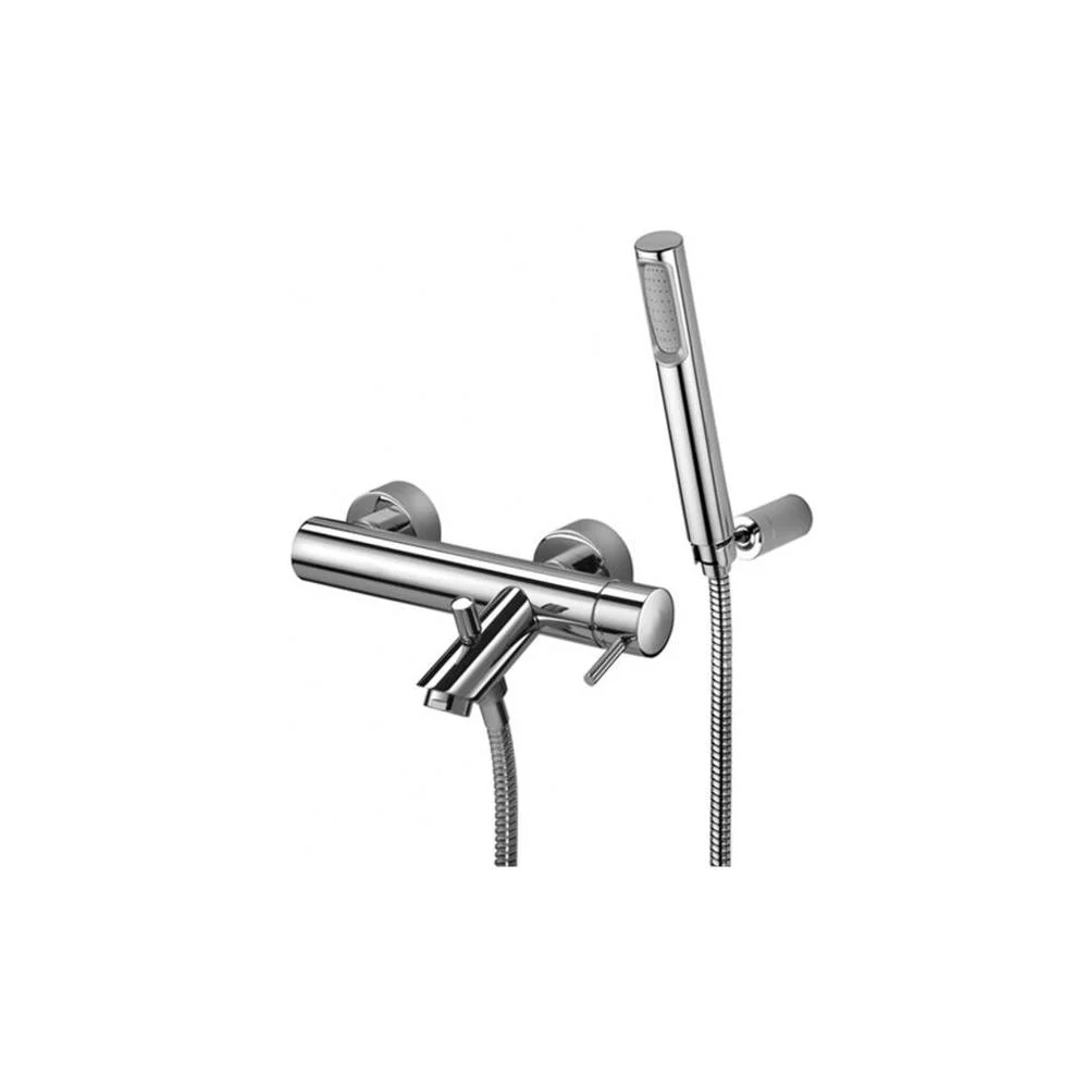 Miscelatore vasca con doccia duplex e supporto fisso serie Birillo modello BI026LCR cromo Paffoni