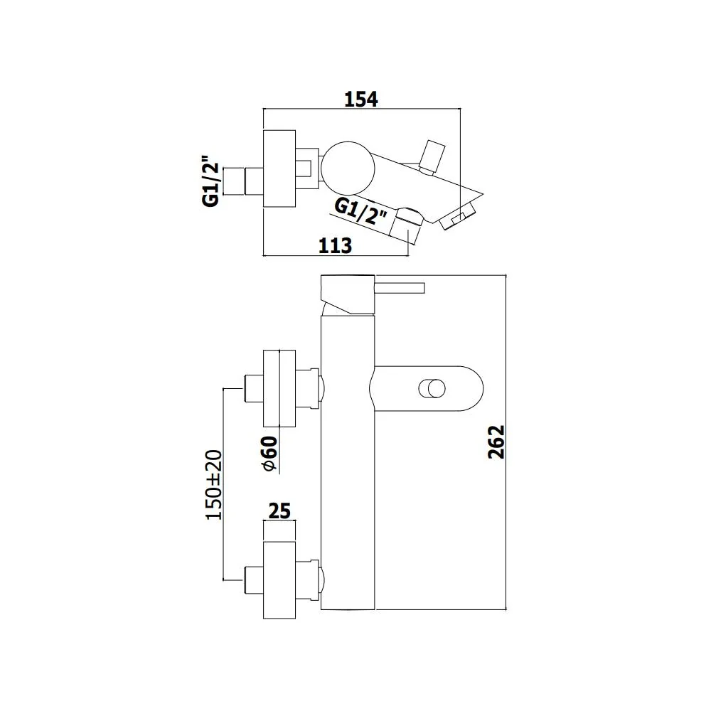 Miscelatore vasca con doccia duplex e supporto fisso serie Birillo modello BI026LCR cromo Paffoni