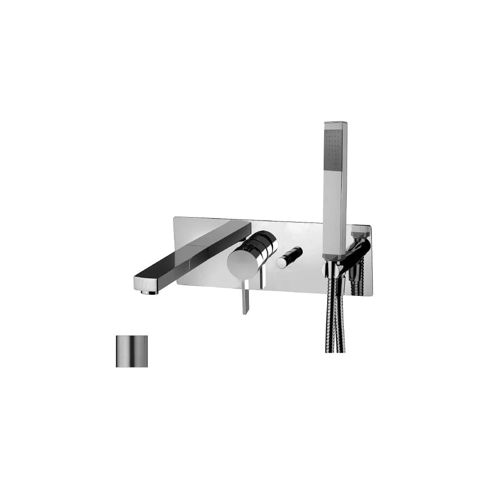 Miscelatore vasca parete con duplex serie Rock modello RO001ST De acero looking Paffoni