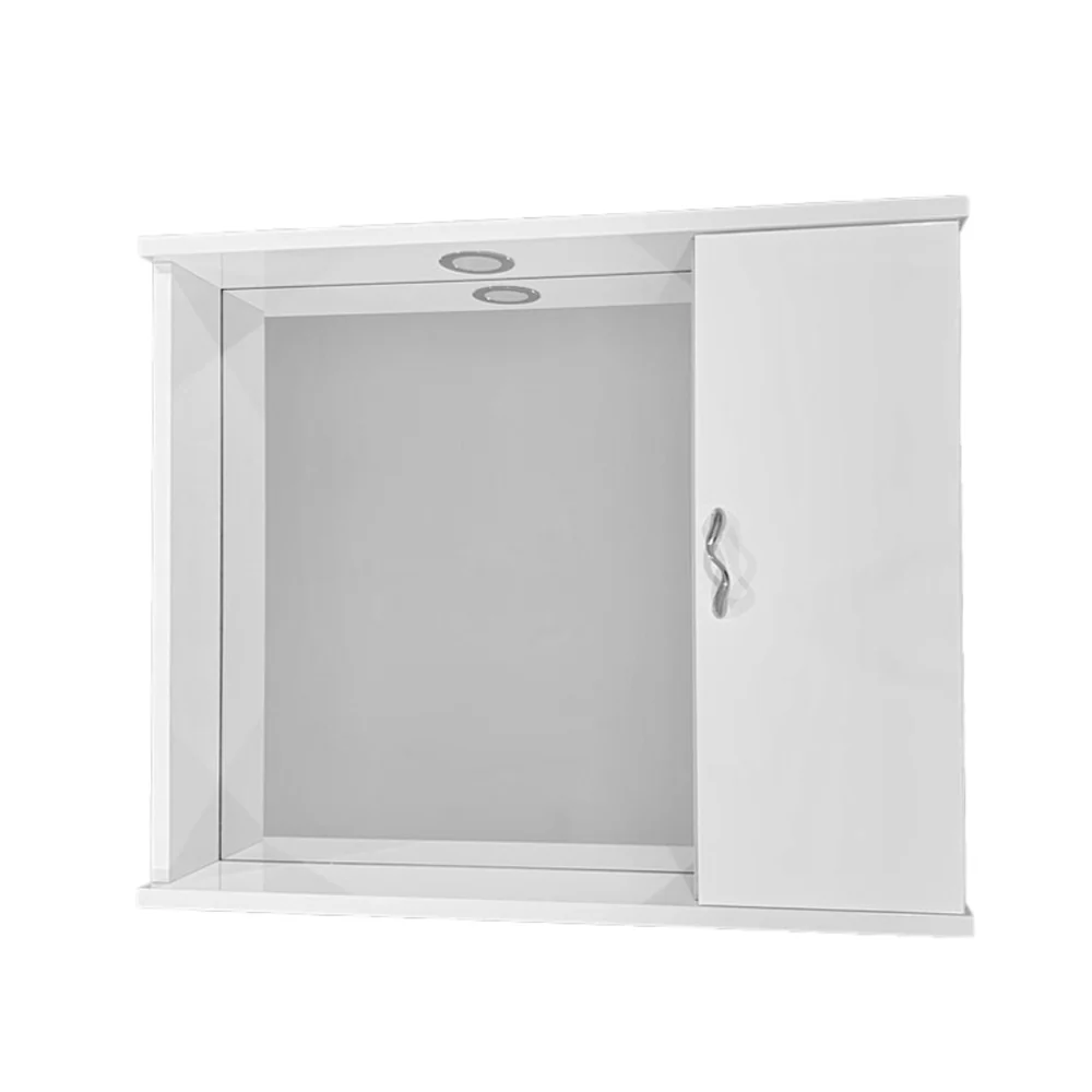 Mueble de baño colgante con espejo y puerta absoluto con foco cm 72x16x60,5h