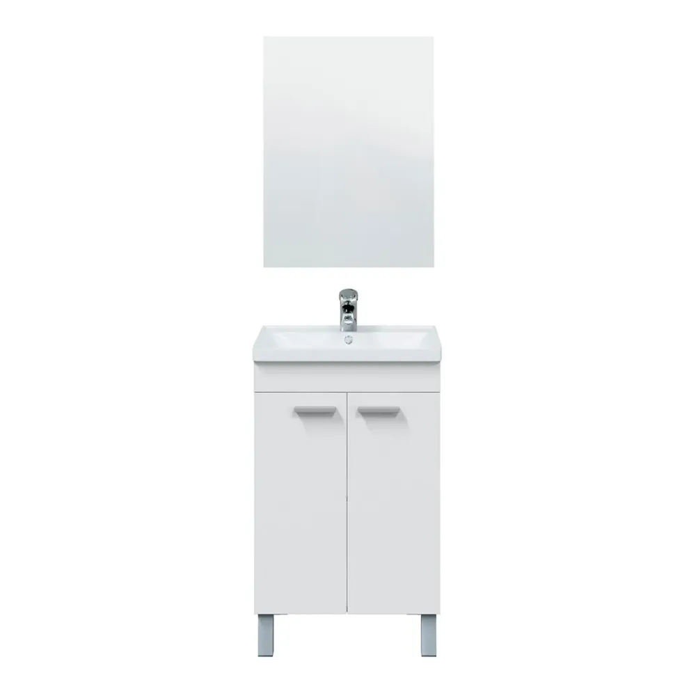 Mueble de baño Koncept 2 puertas + espejo blanco 80x50x40 cm