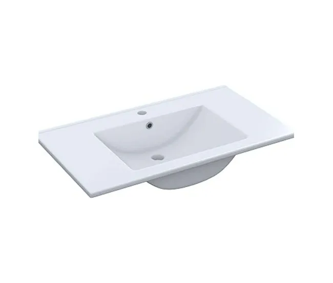 Mueble de Baño Zenda Estilo Genuino en Color Roble Nordik con Espejo y 2 Cajones 80x80x45 cm (Lavabo Opcional)